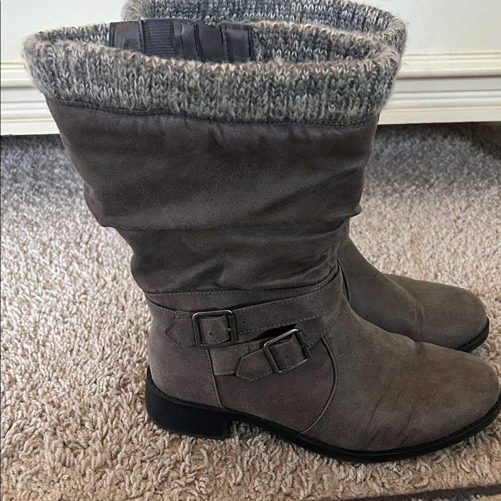 Torrid Gray Women's Boots with Knit Cuff